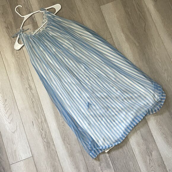 Saks Fifth Avenue Dresses & Skirts - Saks Fifth Avenue Dress stripe chemise mini womens blue White (medium) vintage